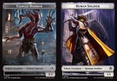 Eldrazi Horror (0001) // Human Soldier (0003) Double-Sided Token - Foil